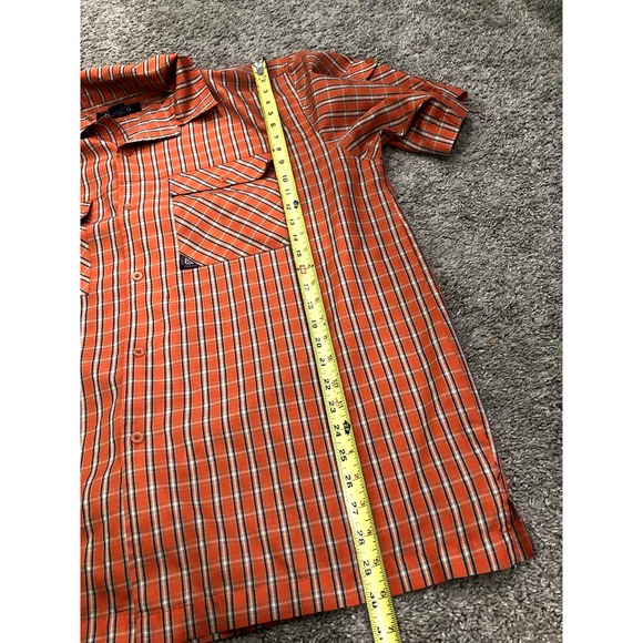 Veezo Men's Button Down Shirt Size XL Short Sleeve Orange Polyester - Picture 13 of 14